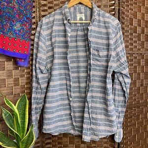 Old Navy Men’s Button-Down Striped Shirt 🌿 Linen
